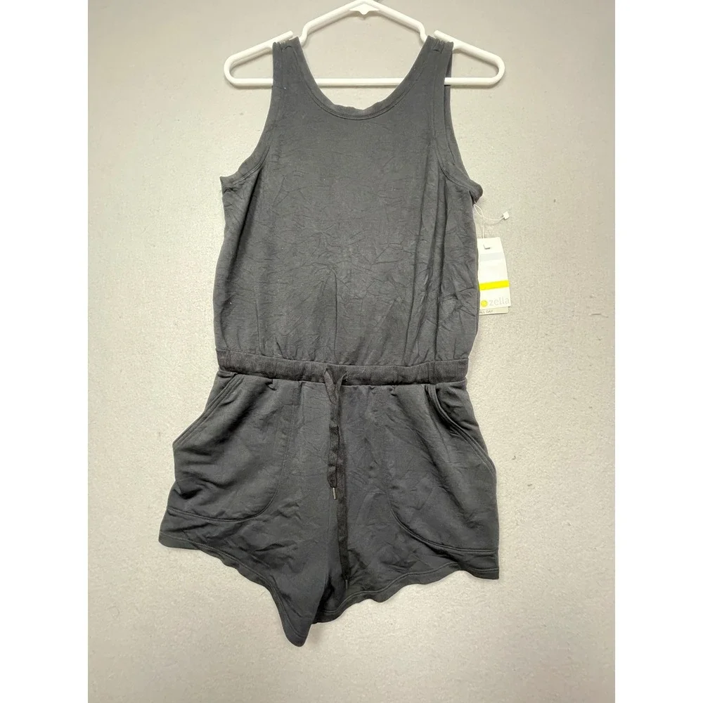 Zella All Day Romper Jersey Knit Gray Small Womens